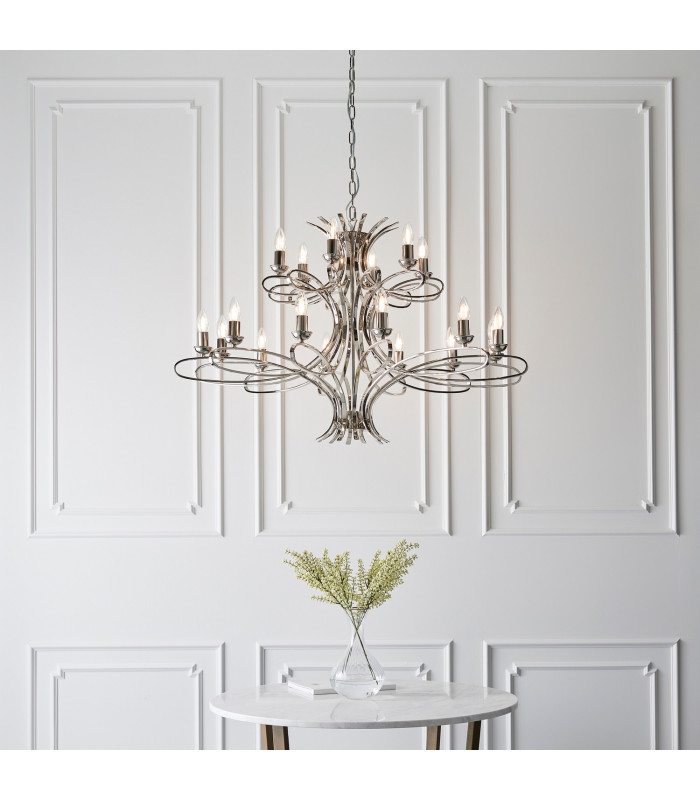 Penn 18 Light Chandelier Polished Nickel Plate Finish E14-3