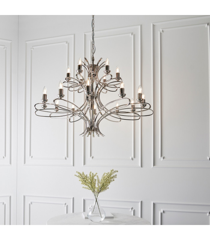 Penn 18 Light Chandelier Polished Nickel Plate Finish E14-4