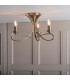 Penn 3 Light Semi Flush Multi Arm Ceiling Light Brushed Brass effect plate E14-3
