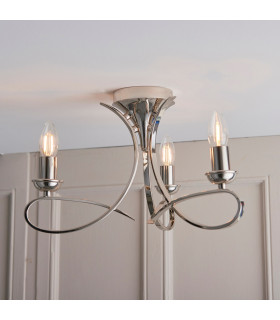 Penn 3 Light Semi Flush Multi Arm Ceiling Light Polished Nickel E14-2