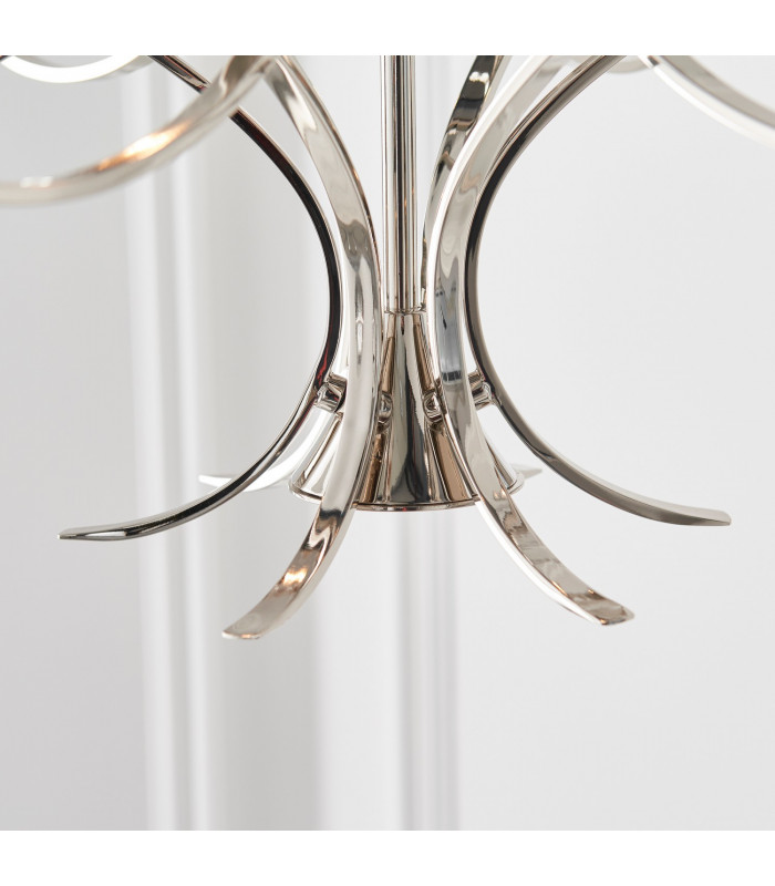 Penn 6 Light Multi Arm Ceiling Pendant Chandelier Polished Nickel E14-8