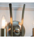 Penn 2 Light Indoor Twin Candle Wall Light Brushed Brass Effect Plate E14-4