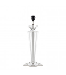 Porter 1 Light Table Lamp Polished Nickel Plate Clear Crystal - Base Only E27-1