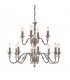 Polina 12 Light Chandelier Polished Nickel Plate & Crystal Finish E14-1