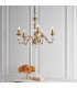 Polina 5 Light Multi Arm Ceiling Pendant Chandelier Antique Brass Crystal E14-6