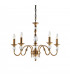 Polina 5 Light Multi Arm Ceiling Pendant Chandelier Antique Brass Crystal E14-7