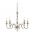 Polina 5 Light Multi Arm Ceiling Pendant Chandelier Polished Nickel Clear Crystal E14-1