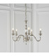 Polina 5 Light Multi Arm Ceiling Pendant Chandelier Polished Nickel Clear Crystal E14-3