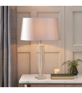 Hemmingway 1 Light Table Lamp Polished Nickel Plate Clear Crystal - Base Only E27-2
