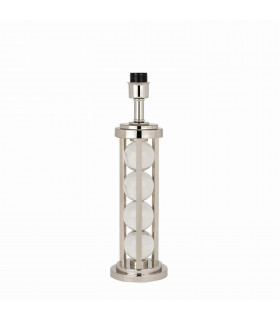 Newton 1 Light Table Lamp Polished Nickel Plate Clear Crystal - Base Only E27-1