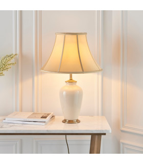 Ryhall 1 Light Small Table Lamp Brass Ivory - Base Only B22-2