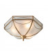 Russell 3 Light Ceiling Flush Light Antique Brass Frosted Glass E27-1