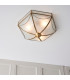 Russell 3 Light Ceiling Flush Light Antique Brass Frosted Glass E27-5
