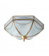 Russell 3 Light Ceiling Flush Light Antique Brass Frosted Glass E27-8