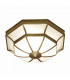 Balfour 4 Light Ceiling Flush Light Antique Brass Frosted Glass E27