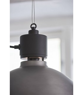 1 Light Dome Ceiling Pendant Oxide Grey, E27 - 1