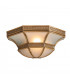 Balfour 1 Light Indoor Wall Uplighter Antique Brass with Frosted Glass E14-1