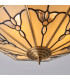 Gladstone 4 Light Ceiling Flush Light Antique Brass Tiffany Glass E27-7