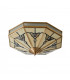 Gladstone 4 Light Ceiling Flush Light Antique Brass Tiffany Glass E27-10