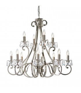 Oksana 12 Light Chandelier Polished Nickel Plate Finish E14-1