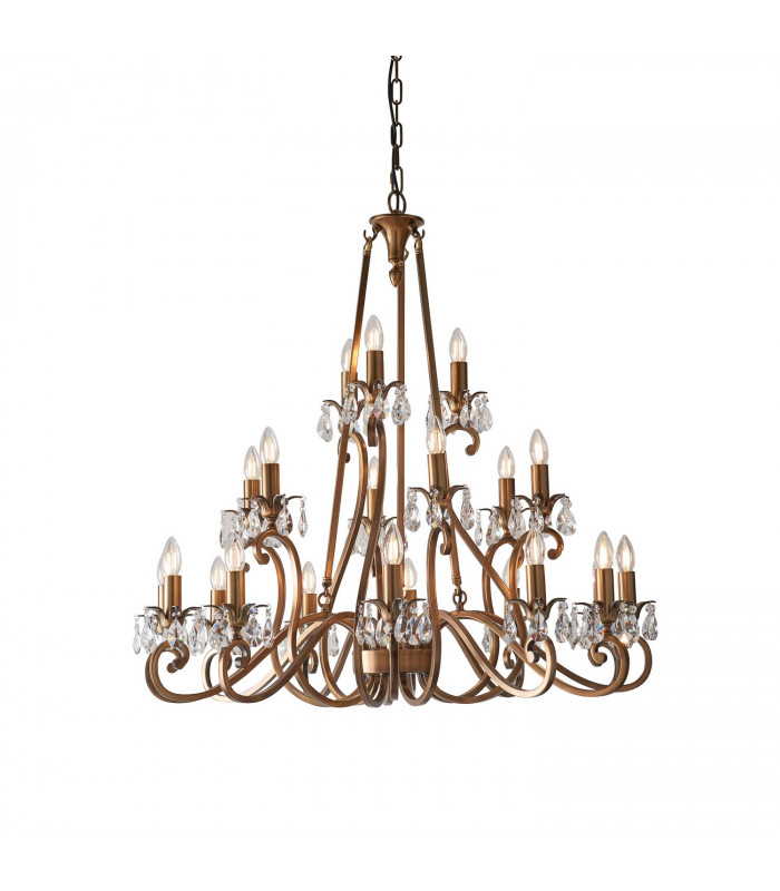 Oksana 21 Light Chandelier Antique Brass Finish E14-1