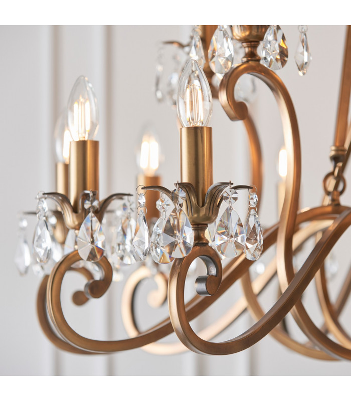 Oksana 21 Light Chandelier Antique Brass Finish E14-6