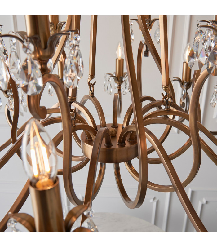 Oksana 21 Light Chandelier Antique Brass Finish E14-7