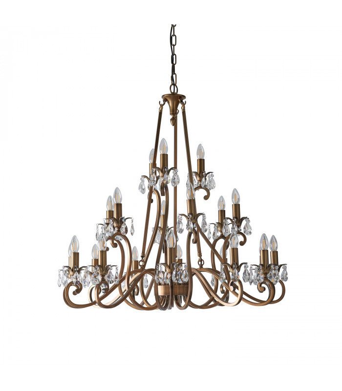 Oksana 21 Light Chandelier Antique Brass Finish E14-10