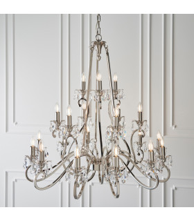 Oksana 21 Light Chandelier Polished Nickel Plate Finish E14-2
