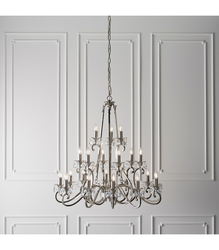 Oksana 21 Light Chandelier Polished Nickel Plate Finish E14-3