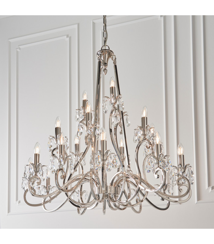 Oksana 21 Light Chandelier Polished Nickel Plate Finish E14-4