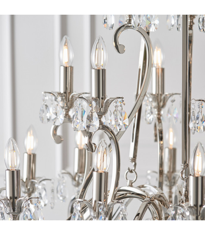 Oksana 21 Light Chandelier Polished Nickel Plate Finish E14-5