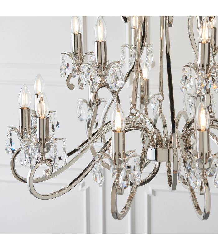 Oksana 21 Light Chandelier Polished Nickel Plate Finish E14-6