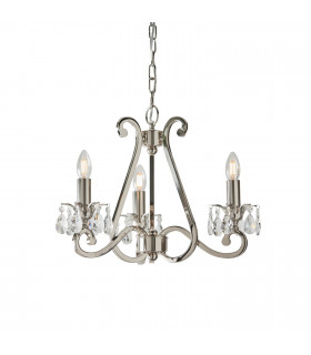 Oksana 3 Light Multi Arm Ceiling Pendant Chandelier Polished Nickel E14-1