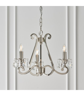 Oksana 3 Light Multi Arm Ceiling Pendant Chandelier Polished Nickel E14-2
