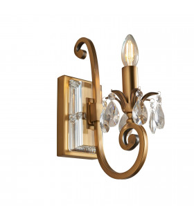 Oksana 1 Light Indoor Candle Wall Light Antique Brass E14-1