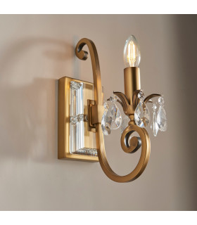 Oksana 1 Light Indoor Candle Wall Light Antique Brass E14-2