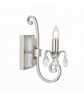 Oksana 1 Light Indoor Candle Wall Light Polished Nickel Plate E14-1