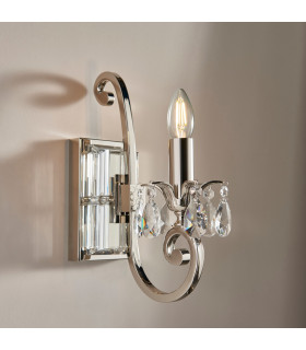 Oksana 1 Light Indoor Candle Wall Light Polished Nickel Plate E14-2