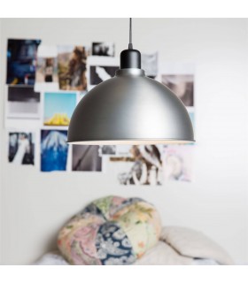 1 Light Dome Ceiling Pendant Oxide Grey, E27 - 2