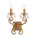 Oksana 2 Light Indoor Twin Candle Wall Light Antique Brass E14-1