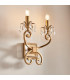 Oksana 2 Light Indoor Twin Candle Wall Light Antique Brass E14-2