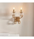 Oksana 2 Light Indoor Twin Candle Wall Light Antique Brass E14-3