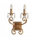Oksana 2 Light Indoor Twin Candle Wall Light Antique Brass E14-8