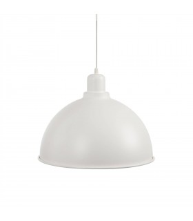 1 Light Dome Ceiling Pendant White, E27 - 1