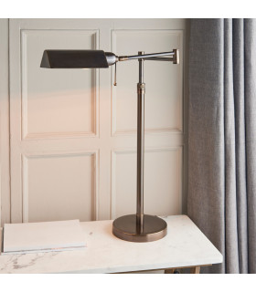 Clarendon 1 Light Task Table Lamp Deep Antique Patina E27-2