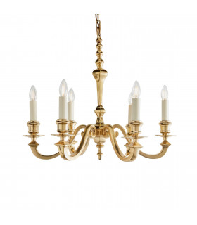 Fenbridge 6 Light Multi Arm Lamp Chandelier Solid Brass Gloss Cream Paint E14-1