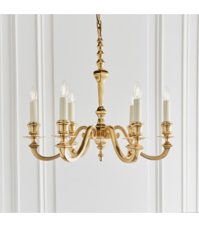 Fenbridge 6 Light Multi Arm Lamp Chandelier Solid Brass Gloss Cream Paint E14-2