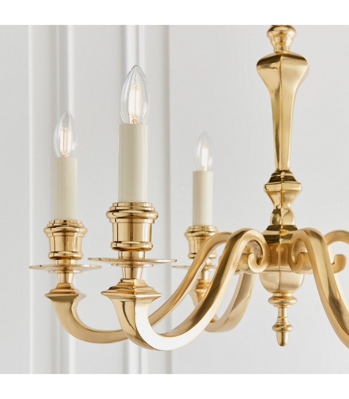 Fenbridge 6 Light Multi Arm Lamp Chandelier Solid Brass Gloss Cream Paint E14-5