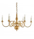 Chamberlain 6 Light Multi Arm Lamp Chandelier Solid Mellow Brass E14-1